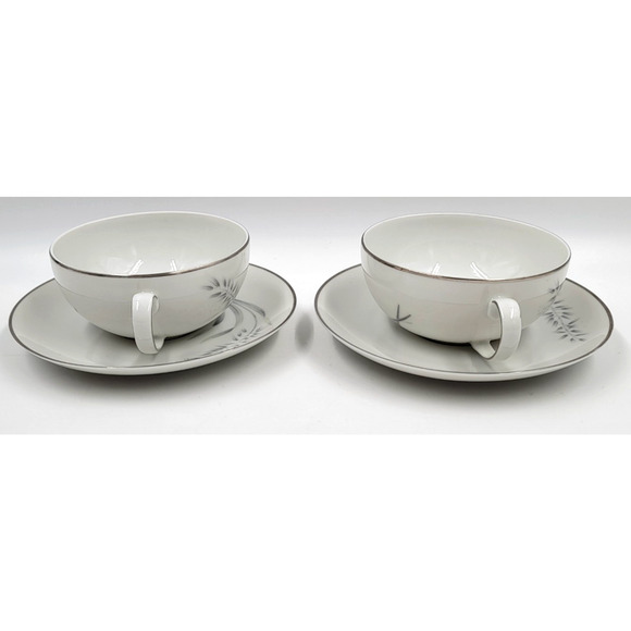 Vita Craft Avenaire Flat Cup & Saucer Wheat Silver Germany Coffee Tea Set of 2 - Picture 5 of 8